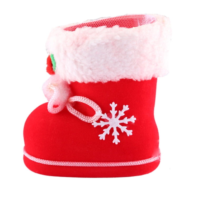 Santa Pattern Christmas Decoration Flocking Stocking Boot Candy Bag, Size: 9cm x 10cm x 5cm, Size: 9cm x 10cm x 5cm