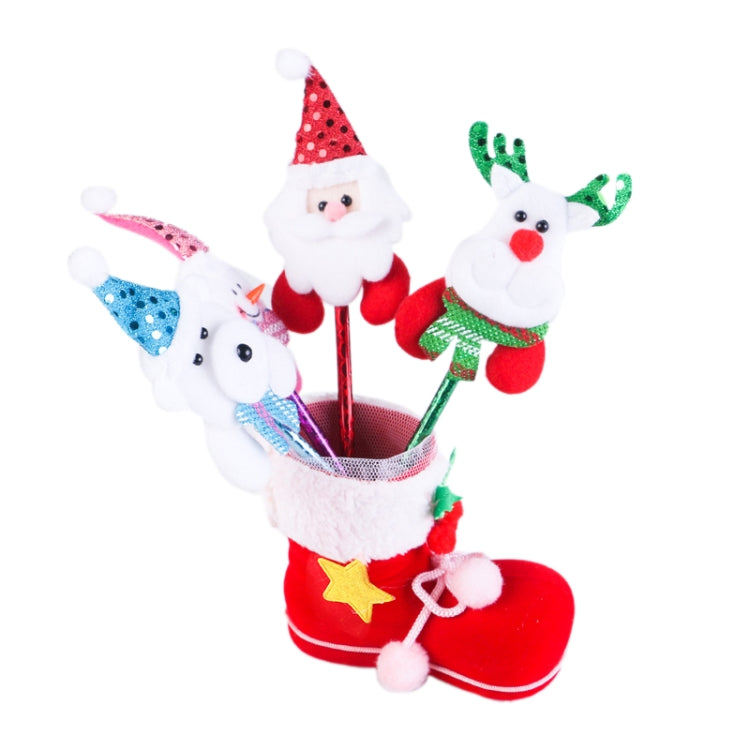 Santa Pattern Christmas Decoration Flocking Stocking Boot Candy Bag, Size: 9cm x 10cm x 5cm, Size: 9cm x 10cm x 5cm