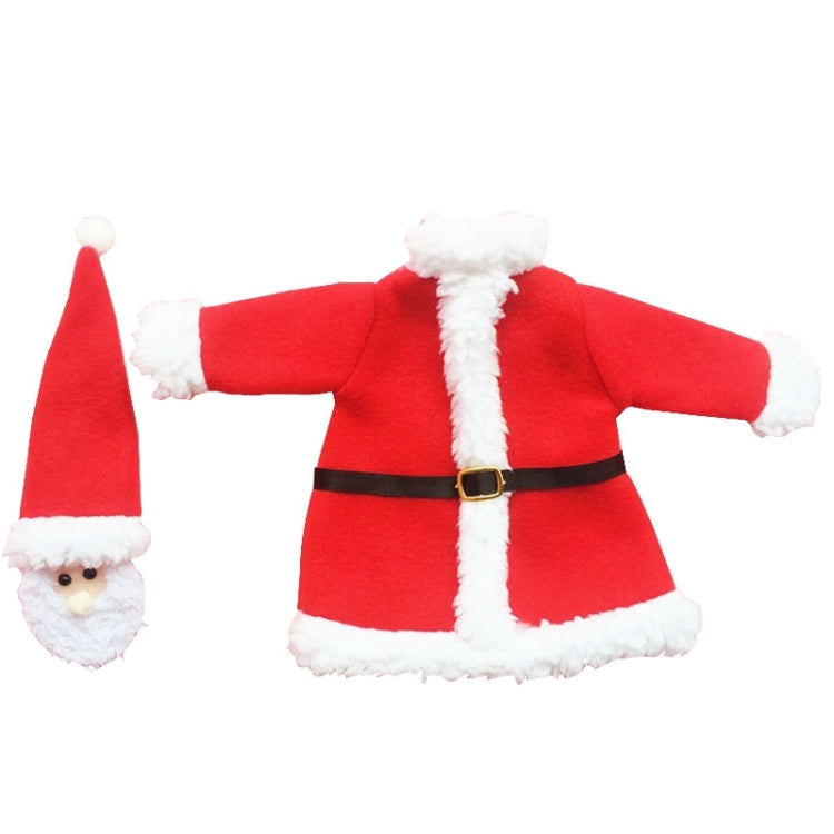 Christmas Dinner Table Santa Decoration Cloth Plush Champagne Wine Bottle Bags Sets, Santa  Cloth