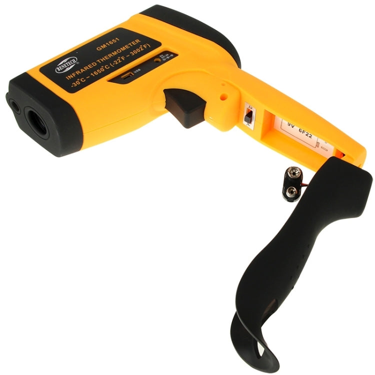 مقياس حرارة رقمي محمول بالأشعة تحت الحمراء بشاشة USB من بينيتك GM1651، نطاق القياس: من -30 إلى 1650 درجة مئوية، GM1651