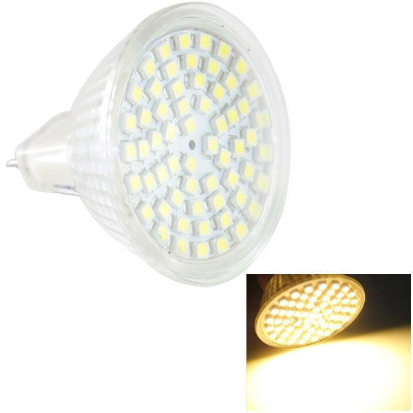 60 مصباح LED 3528 SMD، تيار متردد 220 فولت، ضوء أبيض دافئ، ضوء أبيض