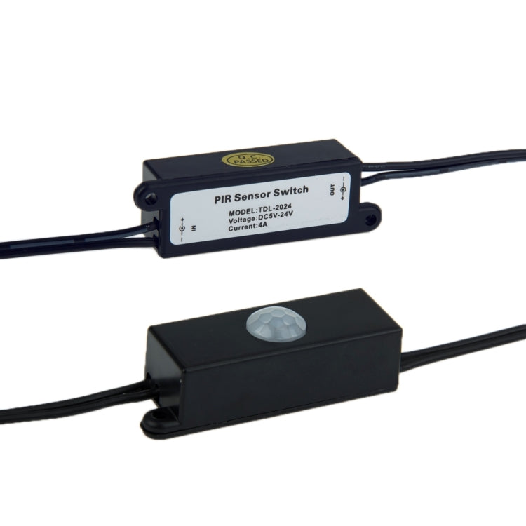 موصل LED لمفتاح مستشعر PIR TDL-2024 مع محول تيار مستمر ذكر وأنثى 5.5 × 2.1 مم لشريط LED