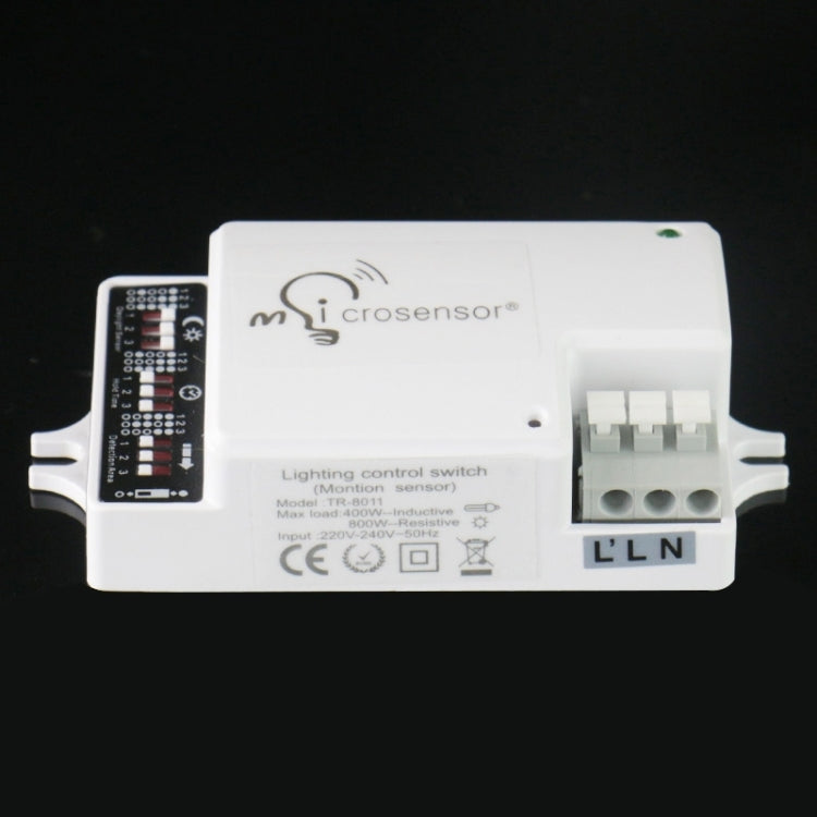 TR-8011 مستشعر التحكم في الإضاءة تيار متردد 220-240 فولت، مفتاح DIP للإضاءة التلقائية، نطاق الكشف: 10 أمتار