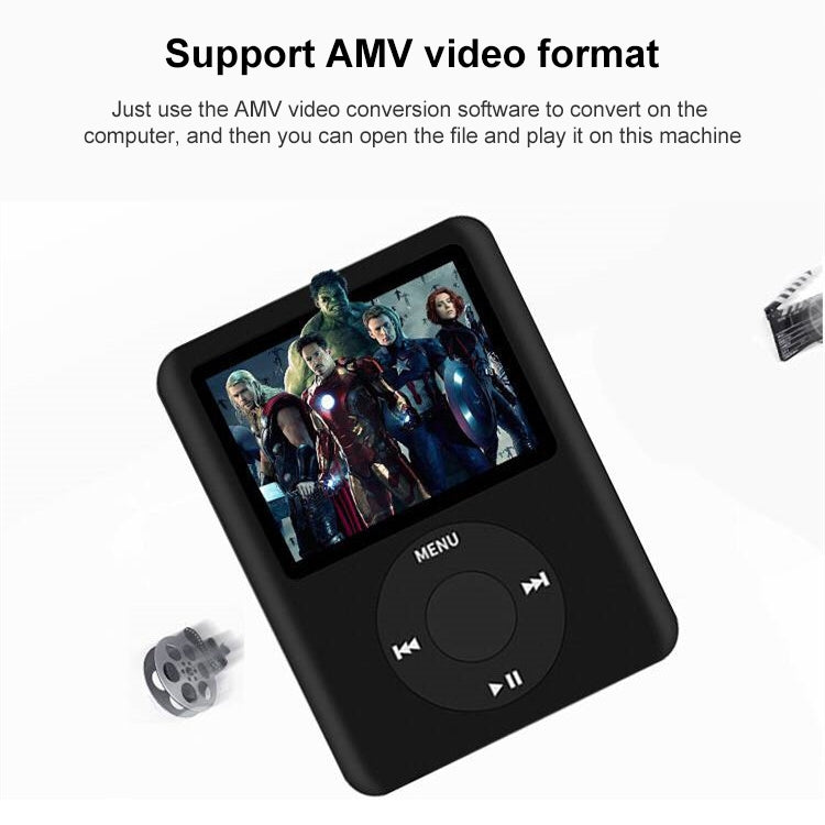 مشغل MP4 بشاشة TFT مقاس 1.8 بوصة مع فتحة بطاقة TF، يدعم المسجل، وراديو FM، والكتاب الإلكتروني والتقويم