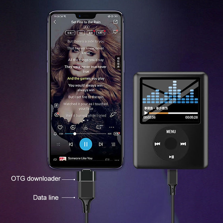 مشغل MP4 بشاشة TFT مقاس 1.8 بوصة مع فتحة بطاقة TF، يدعم المسجل، وراديو FM، والكتاب الإلكتروني والتقويم