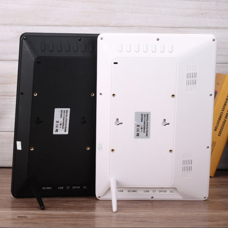 إطار صور رقمي متعدد الوسائط بشاشة LED مقاس 12.0 بوصة مع حامل / مشغل موسيقى وأفلام / وظيفة التحكم عن بعد، يدعم USB / SD، مكبر صوت ستيريو مدمج، 12.0 بوصة