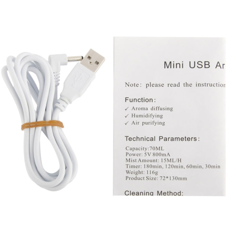 جهاز ناشر الروائح العطرية صغير الحجم بمنفذ USB / جهاز ترطيب الروائح العطرية مزود بإضاءة LED بيضاء دافئة، جهاز ناشر الروائح العطرية بمنفذ USB