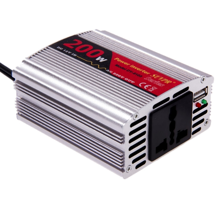 SUVPR DY-8103 200W DC 12V to AC Car Power Inverter with 500mA USB Port & Universal Power Socket, AC 110V, S-TC-1204A