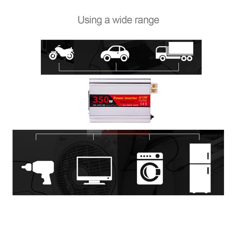 SUVPR DY-8105 350W DC 12V to AC 220V Car Power Inverter with 500mA USB Port & Universal Power Socket, 350W DC 12V to AC 220V