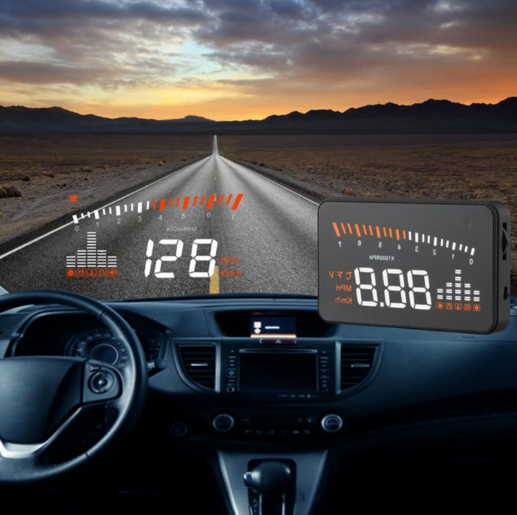 X5 HUD 3 inch Universal Multi Car Head Up Display with OBDII EOBD System, Light Sensors, Rotation Speed, Rotation Speed Unit, Unit Mark, Voltage, Water Temperature, Alarm mark, X5 HUD 3 inch