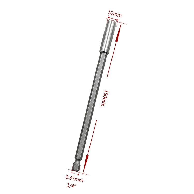 5 PCS 1/4 Electric Batch Head High Magnetism Connecting Rod Pistol Drill Extension Rod Sleeve Fast Turning Joint, Length: 150mm, 150mm Joint