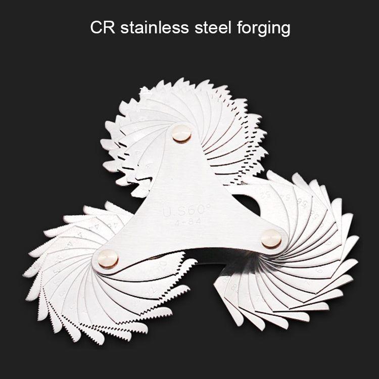 52 PCS Metric 60 Degrees +British 55 Degrees CR Stainless Steel Thread Gauge, 52 PCS Thread Gauge