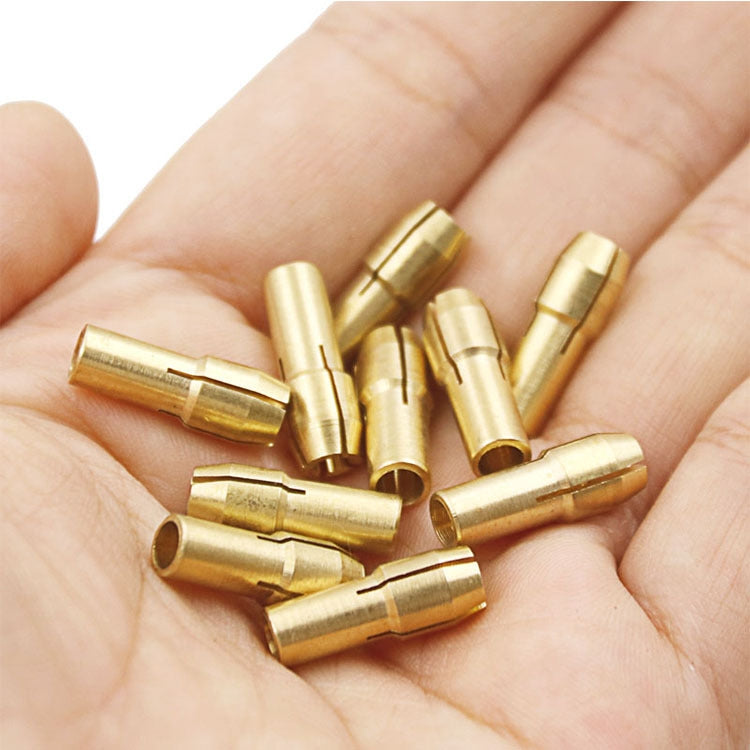 10 PCS Three-claw Copper Clamp Nut for Electric Mill Fittings,Bore diameter: 3.2mm