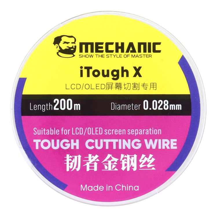 سلك قطع شاشة LCD OLED MECHANIC iTough X 200M بطول 0.028 مم، MECHANIC 0.028 مم، 200 متر