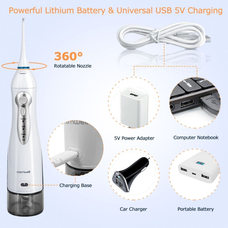 Mornwell D52 USB-Rechargeable water flosser IPX7 Waterproof Oral Irrigator, D52
