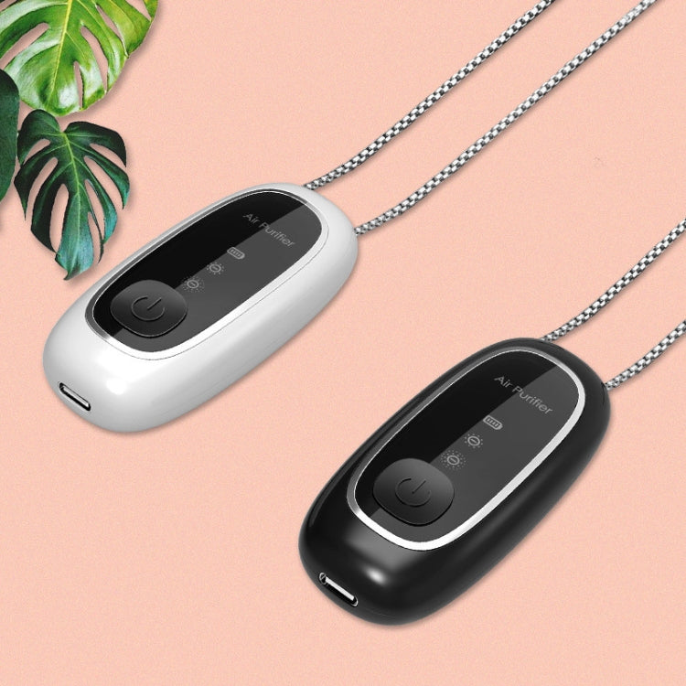 KY100A Portable Negative Ion Air Purifier Neck Hanging Air Purifier, Rectangle White, Rectangle Black