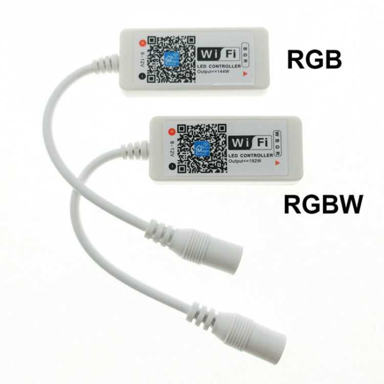 التحكم في الموسيقى ووضع المؤقت عبر الهاتف الذكي، وحدة تحكم LED RGB صغيرة تعمل بالواي فاي، وحدة تحكم RGB، وحدة تحكم RGB IR، وحدة تحكم RGBW IR، وحدة تحكم RGBW