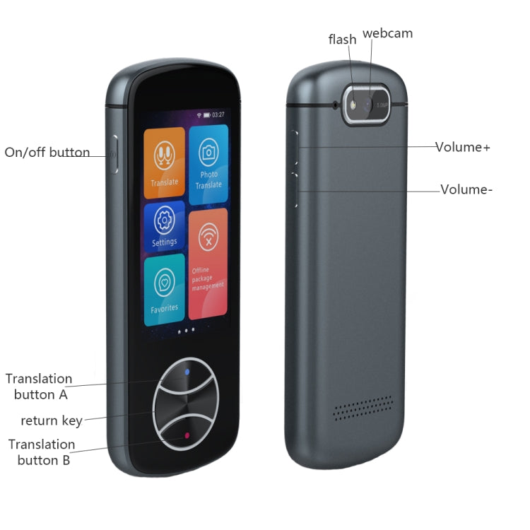 V10 3.0 inch Touch Screen Smart Translator 107 Languages with Offline Translation / Photo Translation