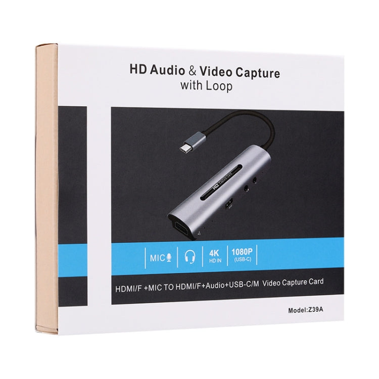 Z39A HDMI / F + ميكروفون HDMI / F + صوت + USB بطاقة التقاط 4K، تدعم Windows Android Linux وMacOS وما إلى ذلك، Z39A