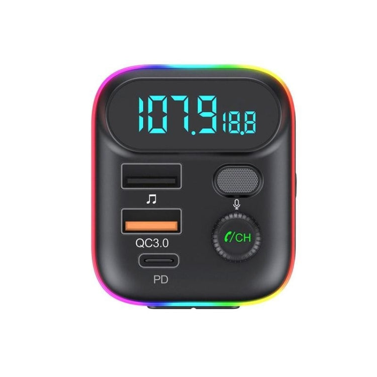 مشغل MP3 للسيارة T70، جهاز إرسال FM مع بلوتوث، شاحن سيارة USB، شحن سريع QC3.0، مشغل موسيقى U Disk، معدل FM، T70