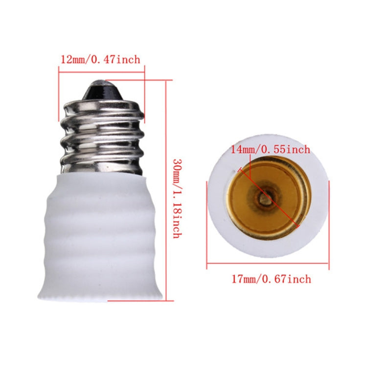 10 قطع محول مقبس E12 إلى E14 لمصباح LED، أسود، أبيض