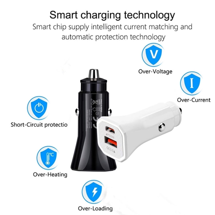 TE-P22 38W PD20W + QC3. 0 USB Car Charging + USB-C / Type-C to USB-C / Type-C Data Cable, Length: 1m, with Dual Type-C Cable