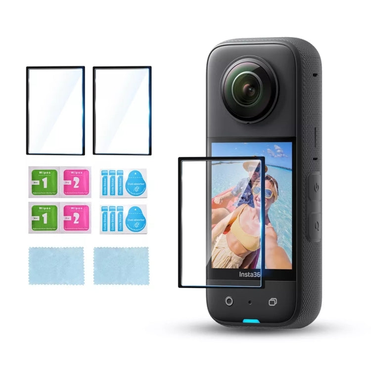 لكاميرا Insta360 X3 STARTRC، قطعتان من غشاء الحماية المنحني عالي الدقة الشفاف، لكاميرا Insta360 X3