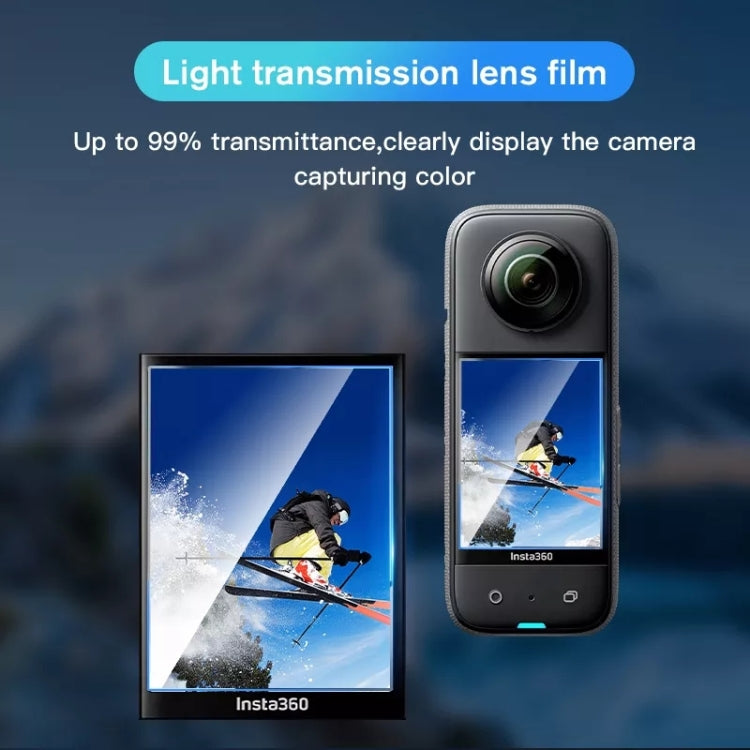 لكاميرا Insta360 X3 STARTRC، قطعتان من غشاء الحماية المنحني عالي الدقة الشفاف، لكاميرا Insta360 X3