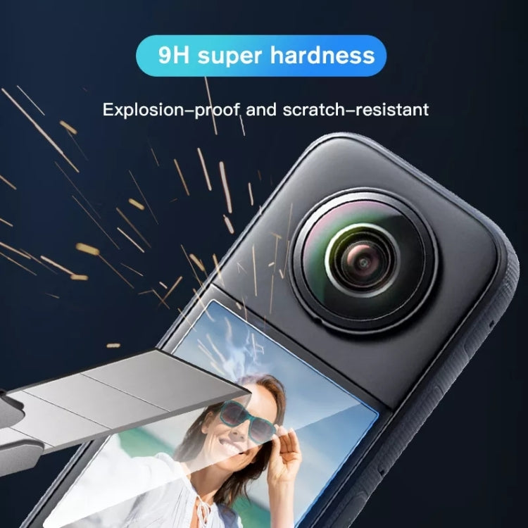 لكاميرا Insta360 X3 STARTRC، قطعتان من غشاء الحماية المنحني عالي الدقة الشفاف، لكاميرا Insta360 X3