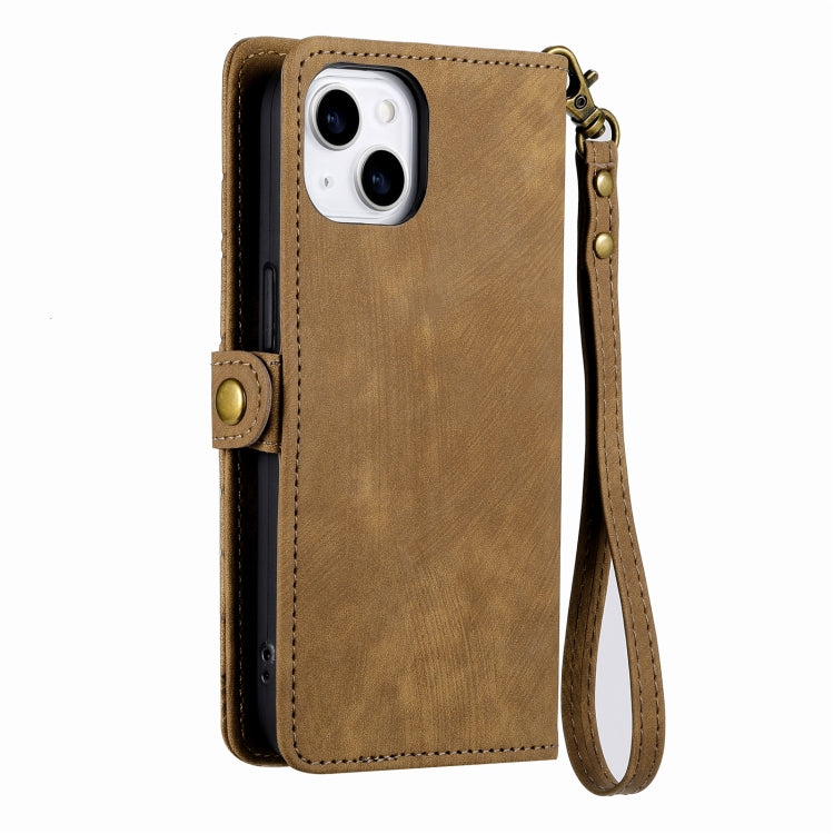 Geometric Zipper Wallet Side Buckle Leather Phone Case, For iPhone XS Max, For iPhone 7 Plus / 8 Plus, For iPhone 7 / 8 / SE 2022, For iPhone X / XS