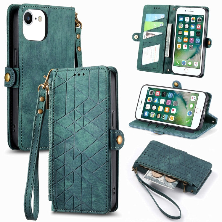 Geometric Zipper Wallet Side Buckle Leather Phone Case, For iPhone 6 Plus / 6s Plus, For iPhone 6 / 6s