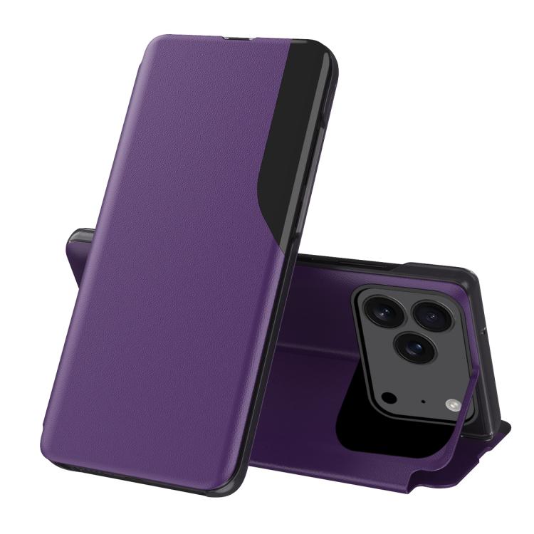 Side Display Flip Leather Phone Case, For iPhone 17 Pro Max, For iPhone 17 Pro, For iPhone 17, For iPhone 17 Air, For iPhone 16e, For iPhone 16 Pro Max, For iPhone 16 Pro, For iPhone 16 Plus