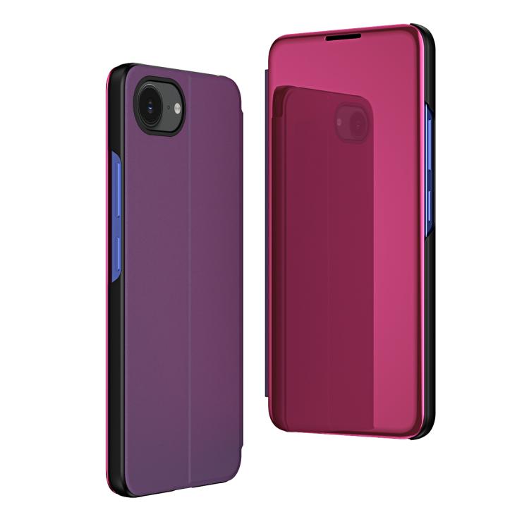 جراب هاتف جلدي أفقي قابل للطي مع حامل، مع مرآة مطلية، مناسب لأجهزة iPhone 16e وiPhone 16 Pro Max وiPhone 16 Pro وiPhone 16 Plus وiPhone 16 وiPhone 15 Pro Max