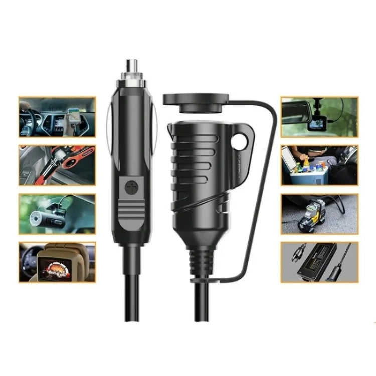 TR-29 Car Cigarette Lighter Extension Cord Male Plug to Female Socket with 16AWG Extender Cable, TR-29