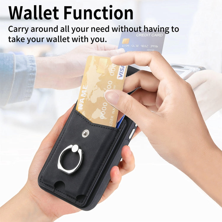 Electroplating Skin-feel Leather Ring Card Wallet Phone Case, For iPhone 15 Pro Max, For iPhone 15 Plus, For iPhone 15 Pro, For iPhone 15, For iPhone 14 Pro, For iPhone 14 Pro Max