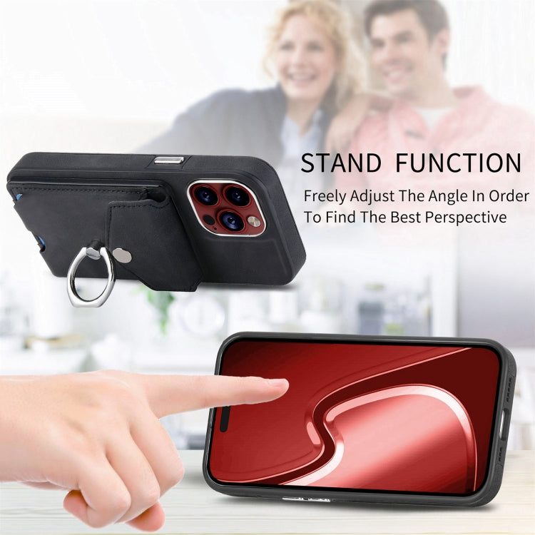 Electroplating Skin-feel Leather Ring Card Wallet Phone Case, For iPhone 15 Pro Max, For iPhone 15 Plus, For iPhone 15 Pro, For iPhone 15, For iPhone 14 Pro, For iPhone 14 Pro Max