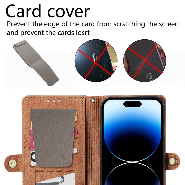 حافظة هاتف جلدية بتصميم هندسي مع سحاب جانبي وحزام كتف، لهاتف iPhone 11 Pro