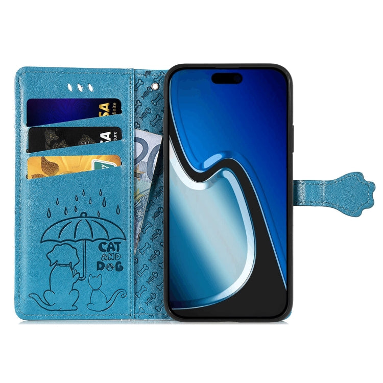 Cat and Dog Embossed Leather Phone Case