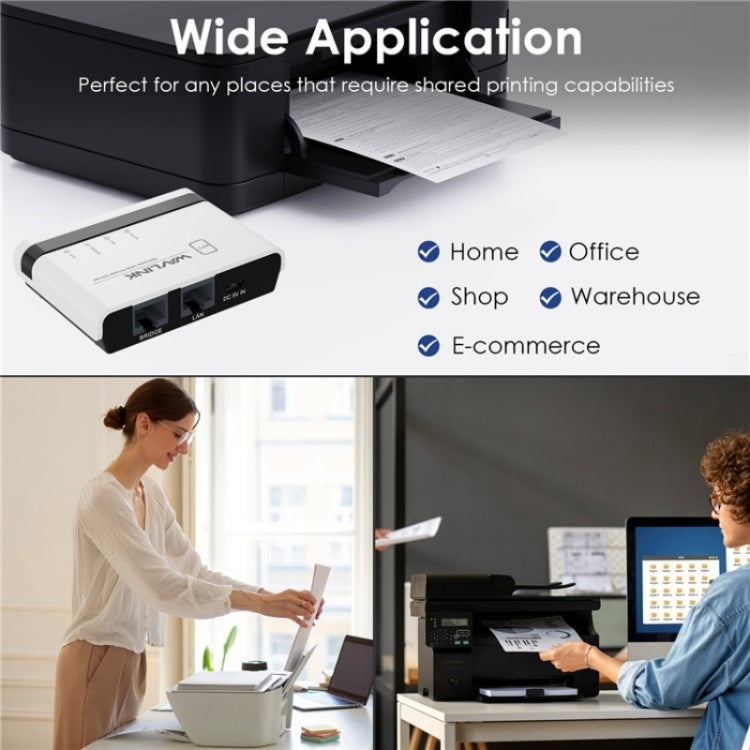 WAVLINK NU516U1 USB2.0 Wireless Printer Server With 10 / 100Mbps LAN / Bridge WiFi