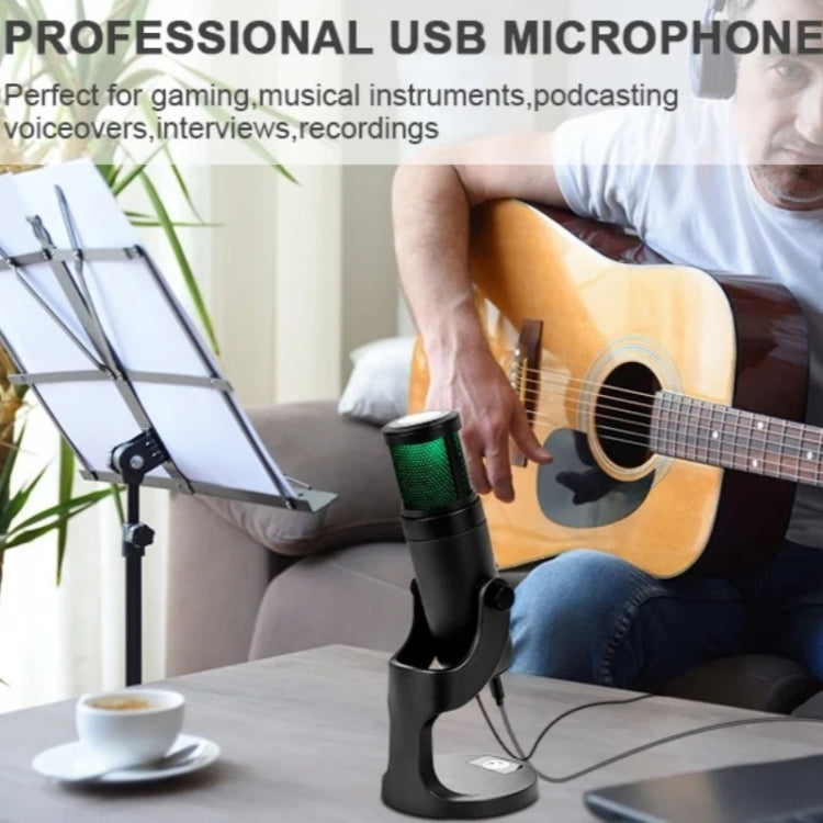 JMARY MC-PW9 USB Cable Microphone Voice Recording Tool RGB Light