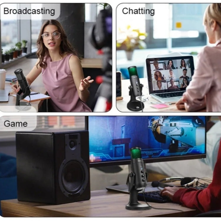 JMARY MC-PW9 USB Cable Microphone Voice Recording Tool RGB Light