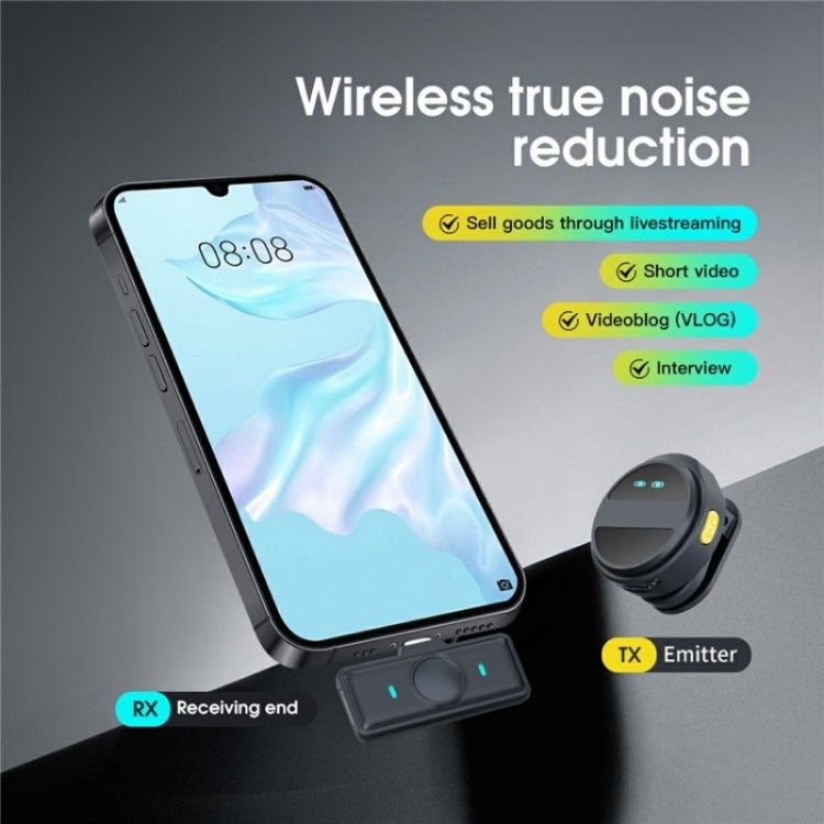 SX21 Type-C Port 2.4G Smart Clip-On Wireless Microphone