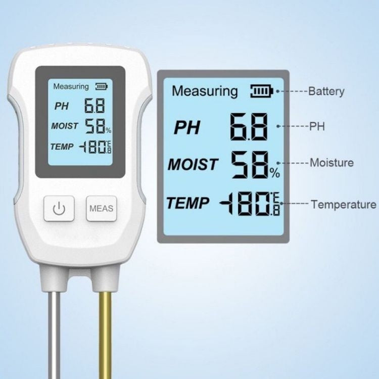 3 in 1 Digital Display Soil Detector, Soil Moisture, Temperature, PH