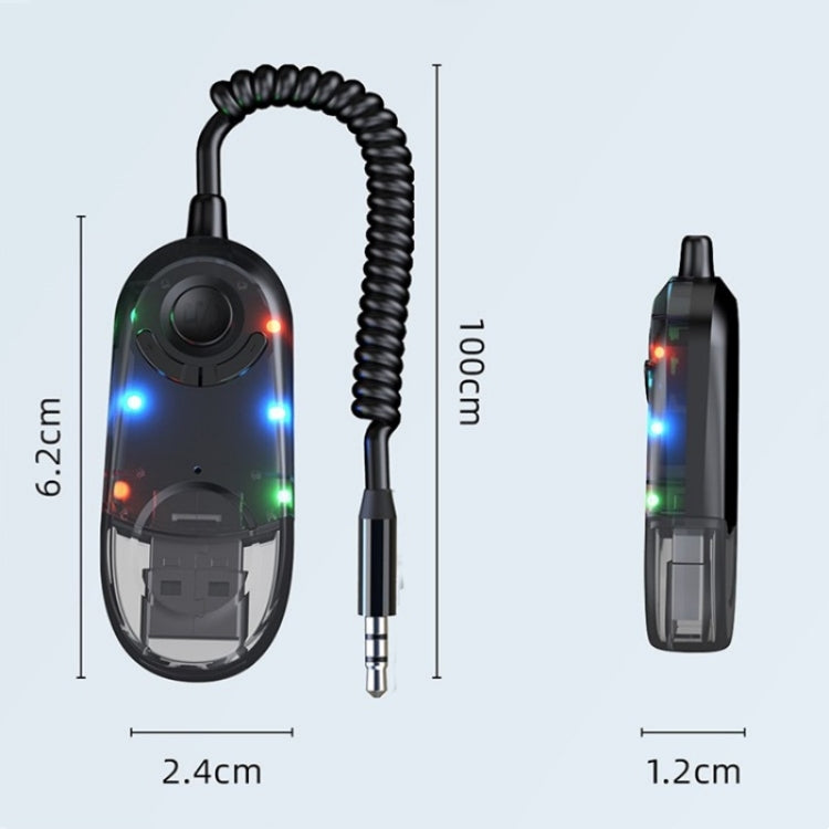 W9 Car Bluetooth Music Receiver USB Bluetooth 5.3 Adapter Wireless Audio Receiver, W9