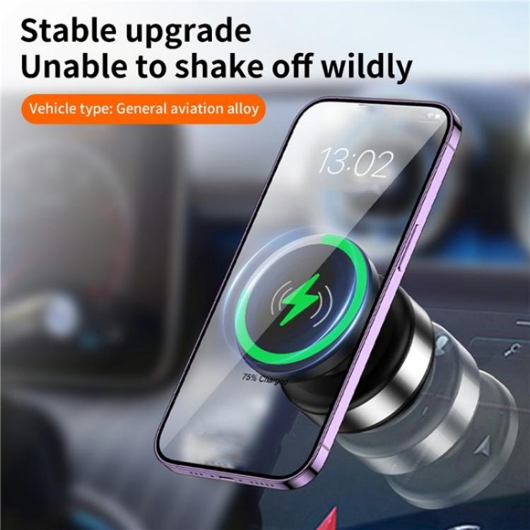 X9C Wireless Charging Navigation Stand Car Magnetic Suction Vacuum Phone Holder, X9C (Black), X9C (Silver)