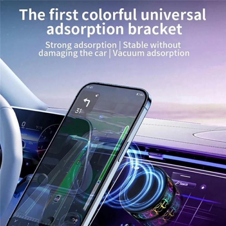 X12 Colorful Crackle Light Magnetic Car Dashboard Navigation Mount Vacuum Suction Cup Stand, X12