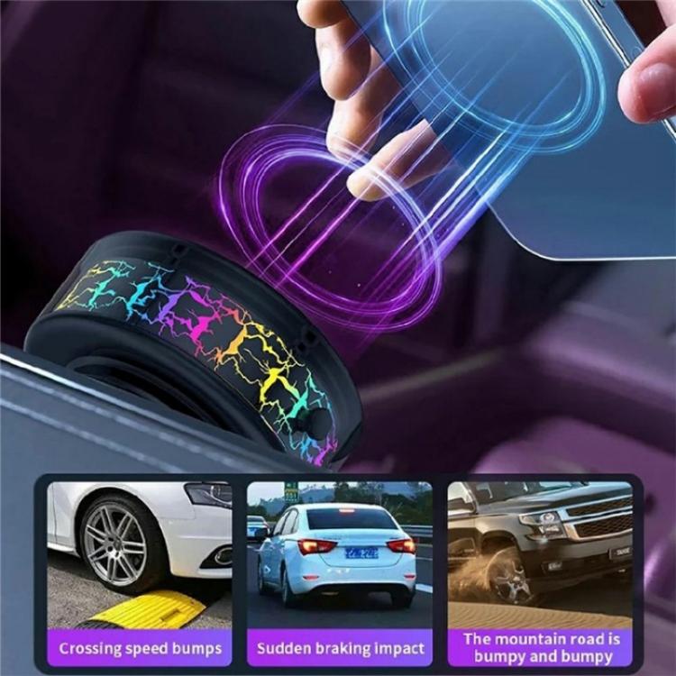 X12 Colorful Crackle Light Magnetic Car Dashboard Navigation Mount Vacuum Suction Cup Stand, X12
