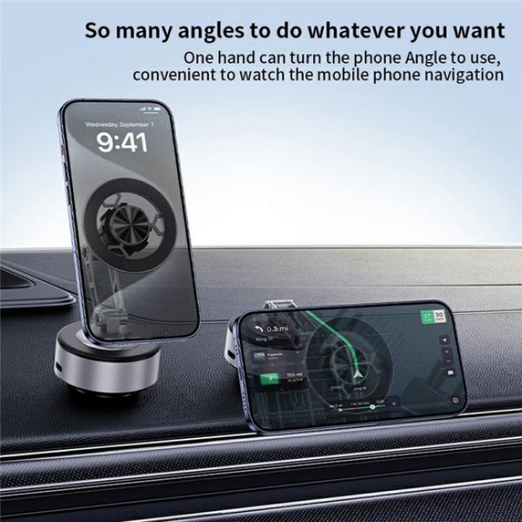 X91 360 Degree Rotation Navigation Stand Car Dashboard Magnetic Phone Mount Holder, X91 (Silver), X91 (Tarnish)