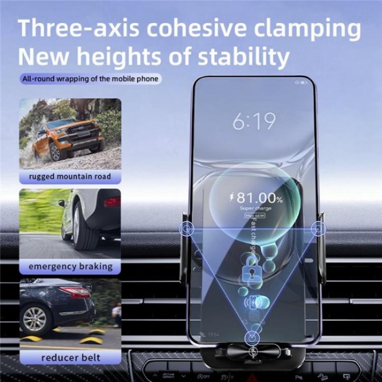 SD06 Car Air Vent Mount Anti Shake Automatic Clamping Wireless Charging Phone Stand, SD06