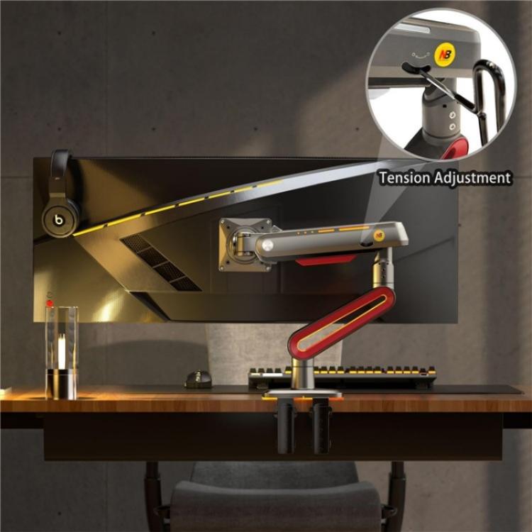 NORTH BAYOU L60 RGB Light Desk Mount Bracket 32-60 Inch Gaming Monitor Arm Stand